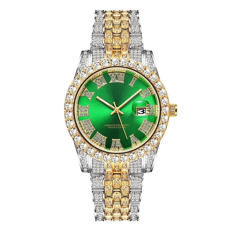 Diamond Men Women Watches Gold Watch Ladies Wrist Watch Luxury Rhinestone Unisex Bracelet Watches Female Clock Relogio Feminino