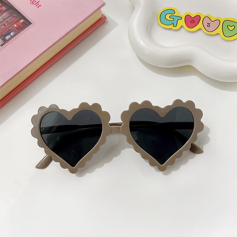 2023 New Kids Cartoon Heart Sunflower Fruit Rabbit Ears Sunglasses Girls Boy Children Outdoor Round Polarized UV400 Sun Glasses