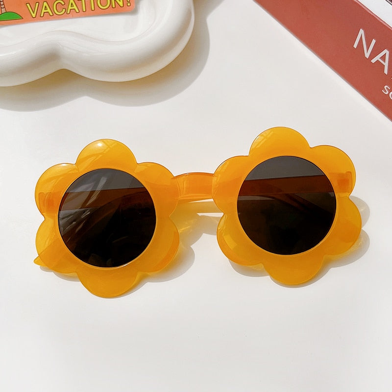 New Kids Sunglasses Children Round Flower Sunglasses Girls Boys Baby Sport Shades Glasses UV400 Outdoor Sun Protection Eyewear