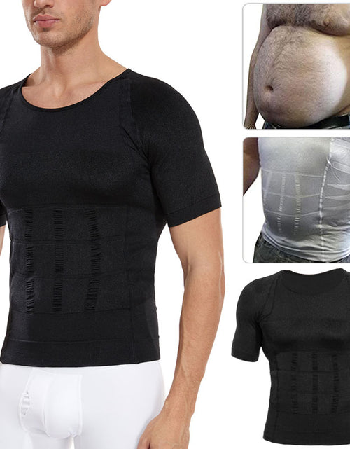 Load image into Gallery viewer, Men Slimming Body Shaper Compression Shirt Gynecomastia Slim Shapewear Belly Shapers Tummy Reducing Tops Waist Trainer Shapewear
