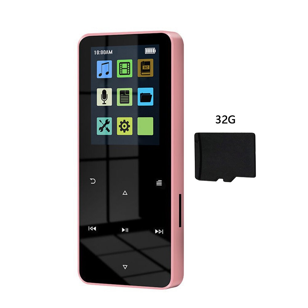 MP4 Player With Bluetooth Built-in Speaker Touch Key FM Radio Video Play E-book HIFI Metal 2.0 Inch Touch MP3 MP4 Music Player