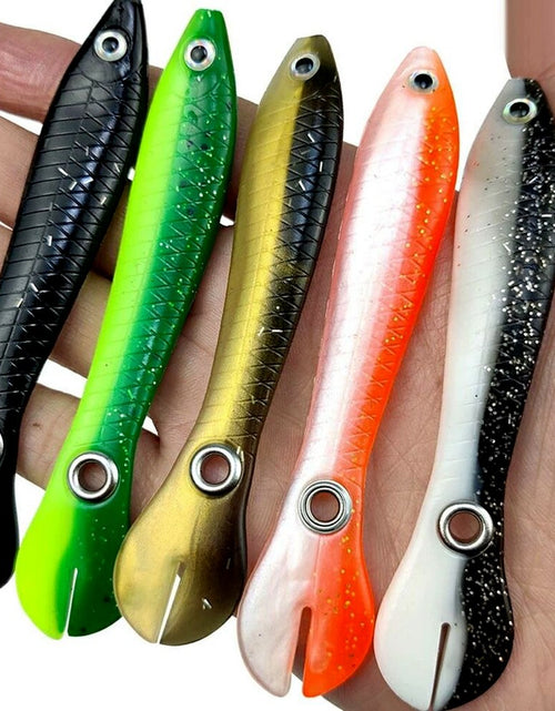 Load image into Gallery viewer, 5PCS/Lot Soft Fishing Bait 6g 10cm Wobble Tail Lure Silicone Small Loach Artificial Baits For Bass Pike Fishing With Hook&amp;Box
