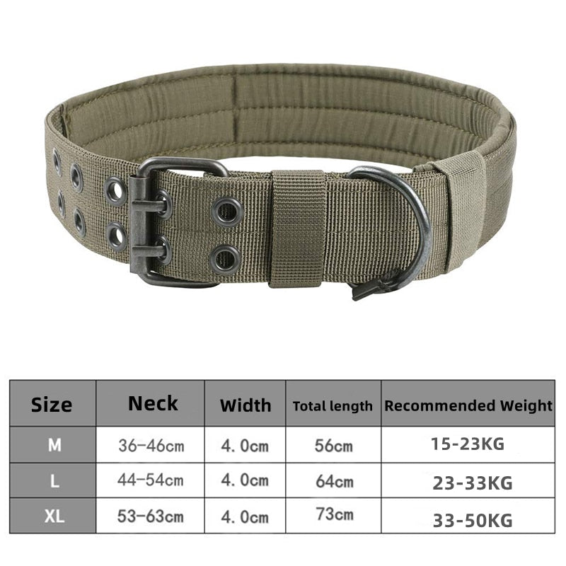 Durable Tactical Dogs Collar Leash Set Adjustable Military Pets Collars German Shepherd Training Medium Large Dog Accessories