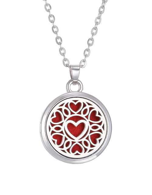 Load image into Gallery viewer, Tree of Life Aromatherapy Necklace Perfume Essential Oil Diffuser Open Stainless Steel  Locket Pendant Aroma Diffuser Necklace
