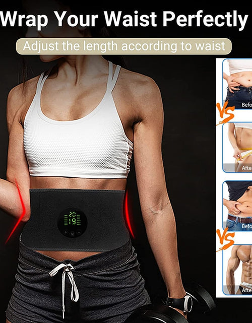 Load image into Gallery viewer, Body Abdominal Muscle Trainer Stimulator EMS Fitness Belt Electronic Toning Slimming Belts Abdomen Waist Support OK Fabrics
