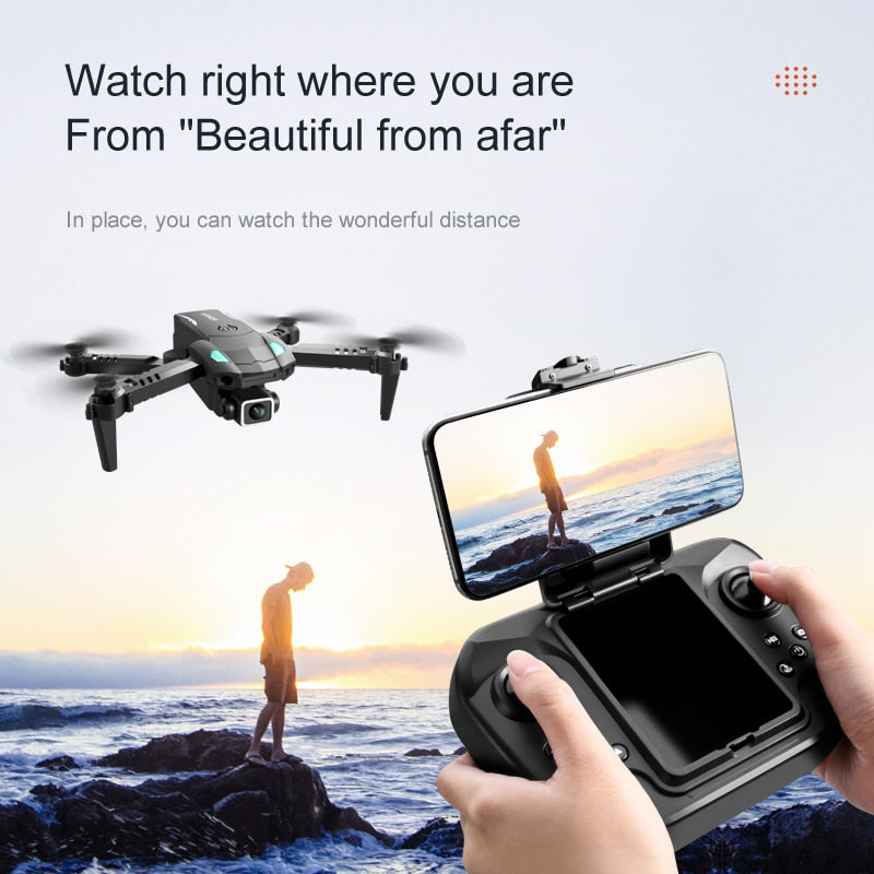 Mini Drone S128 avec caméra HD double 4K, triple face, pour éviter les obstacles, pression de l&#39;air, hauteur fixe, jouet profess