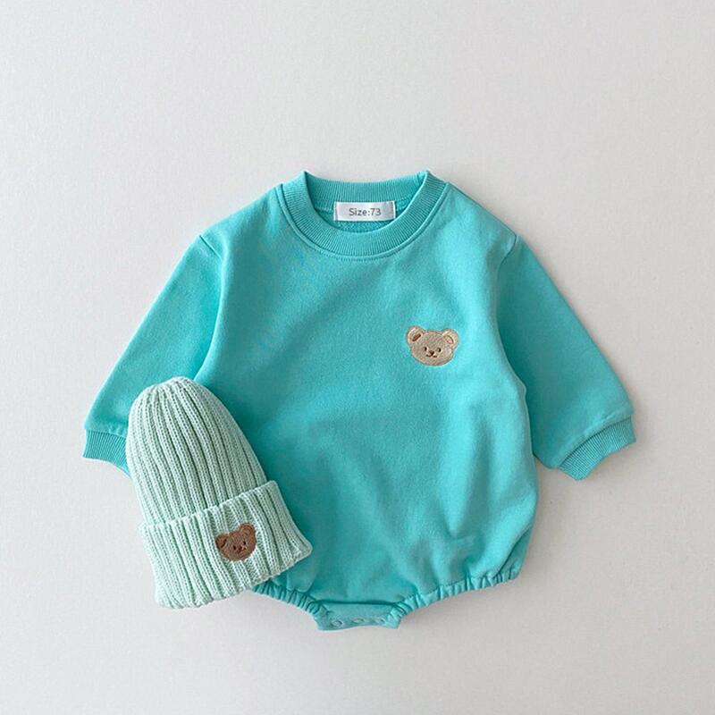 Korea Baby Sweatshirt Romper Boy Spring Fall Soft Long Sleeve Cotton Bear Infant Bodysuit Girls Jumpsuits Hoodies Tops Outwear