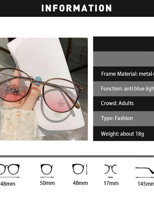 Load image into Gallery viewer, Ladies Round Finished Myopia Galsses Men Women Anti-blue Light Computer Eyewear New Fashion Special Lenses Optical Eyeglasses
