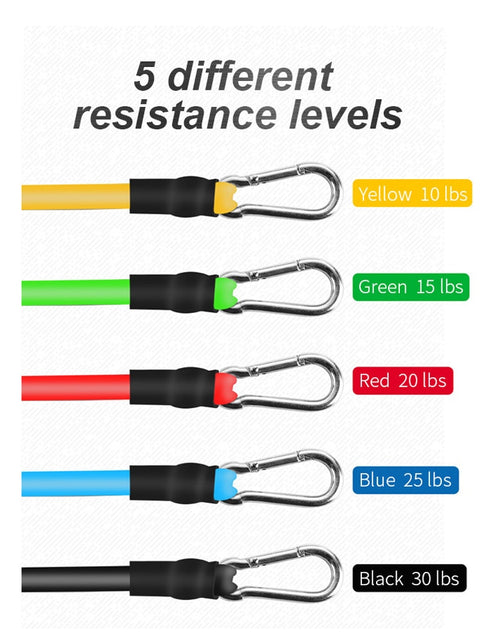 Load image into Gallery viewer, 11 Pcs/Set Latex Resistance Band Training Exercise Tube Yoga Rope Pull Elastic Rubber Expander Fitness Equipment Belt
