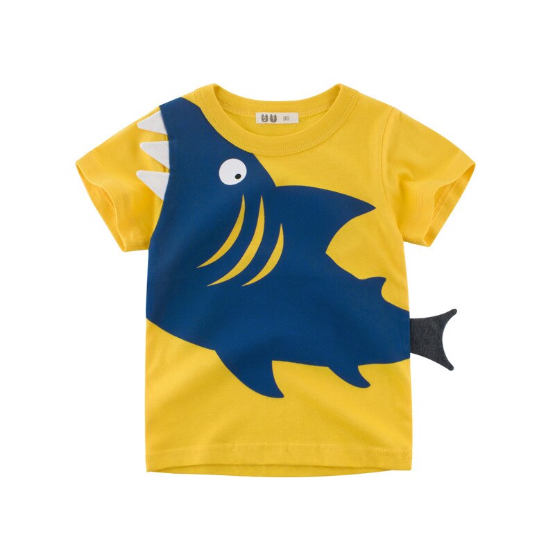 Baby Boy  Summer T-Shirts Kids Toddler Children Cartoon Animals Shark Dinosaur Print Cotton Tee Tops Clothes