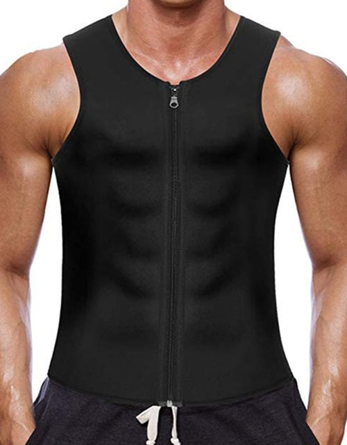 Load image into Gallery viewer, Men Body Shaper Fitness Neoprene Sauna Vest Waist Trainer Double Belt Sweat Shirt Corset Top Abdomen Slimming Shapewear Fat
