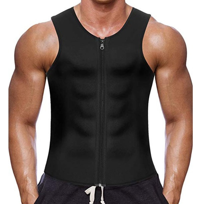 Men Body Shaper Fitness Neoprene Sauna Vest Waist Trainer Double Belt Sweat Shirt Corset Top Abdomen Slimming Shapewear Fat