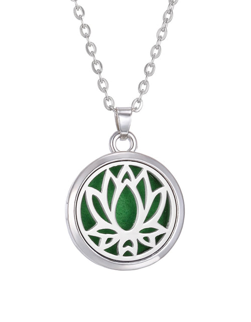 Load image into Gallery viewer, Tree of Life Aromatherapy Necklace Perfume Essential Oil Diffuser Open Stainless Steel  Locket Pendant Aroma Diffuser Necklace
