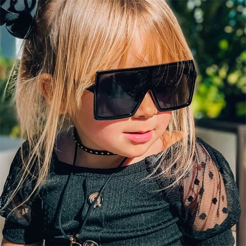 Sunglasses Kids Square Eyeglasses Children Vintage Pink Big Frame Sun Glasses for Girls/Boys Gafas De Sol Mujer