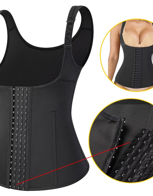 Load image into Gallery viewer, Waist Trainer Body Shaper for Women Plus Size 2 Straps Steel Bones Workout Sauna Trimmer Neoprene Slimming Exercise Corset Tops
