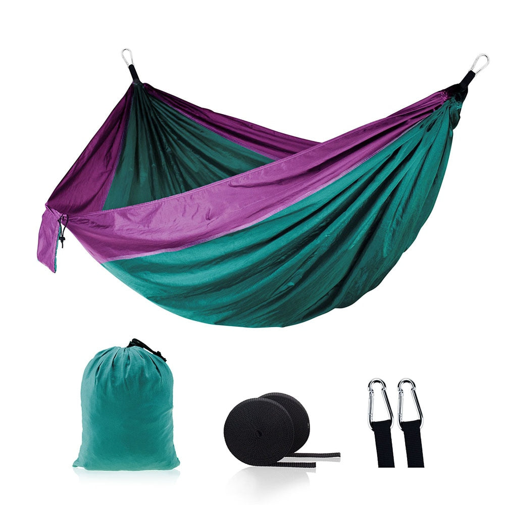 86x35inch Outdoor Single Camping Hammock High Quality Portable Lightweight Parachute Hammocks for Park Travel Adventure Patio