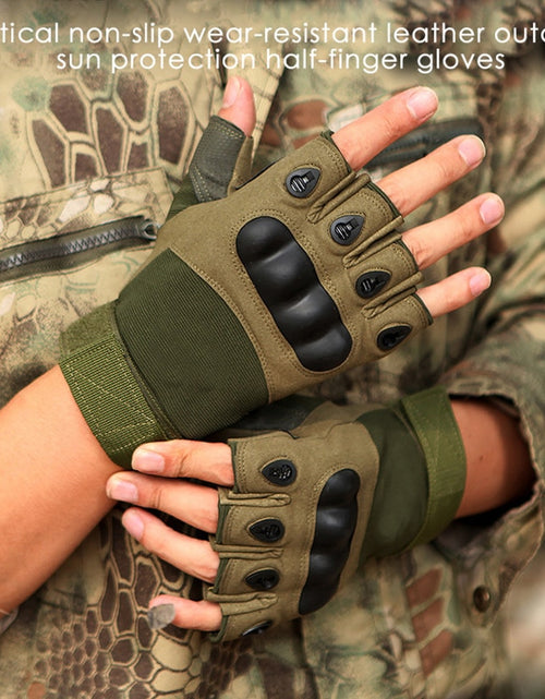 Load image into Gallery viewer, Half Finger Men&#39;s Gloves Outdoor Military Tactical Gloves Sports Shooting Hunting Airsoft Motorcycle Cycling Gloves
