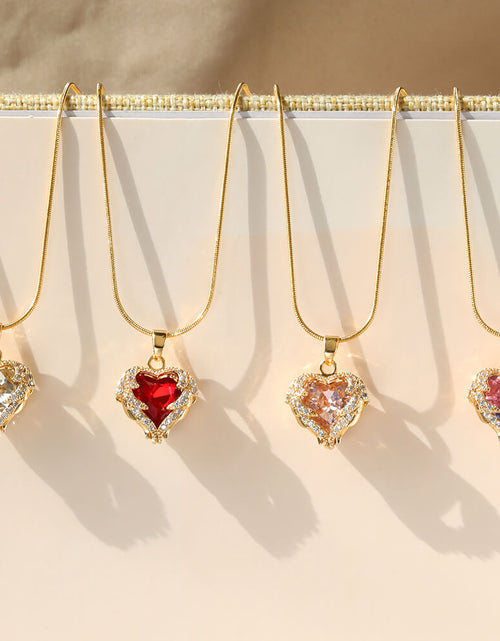 Load image into Gallery viewer, Delicate Enamel Heart Pendants Necklaces for Women Gold Color Black Red Love Drop Necklaces Fashion Jewelry envío gratis ofertas
