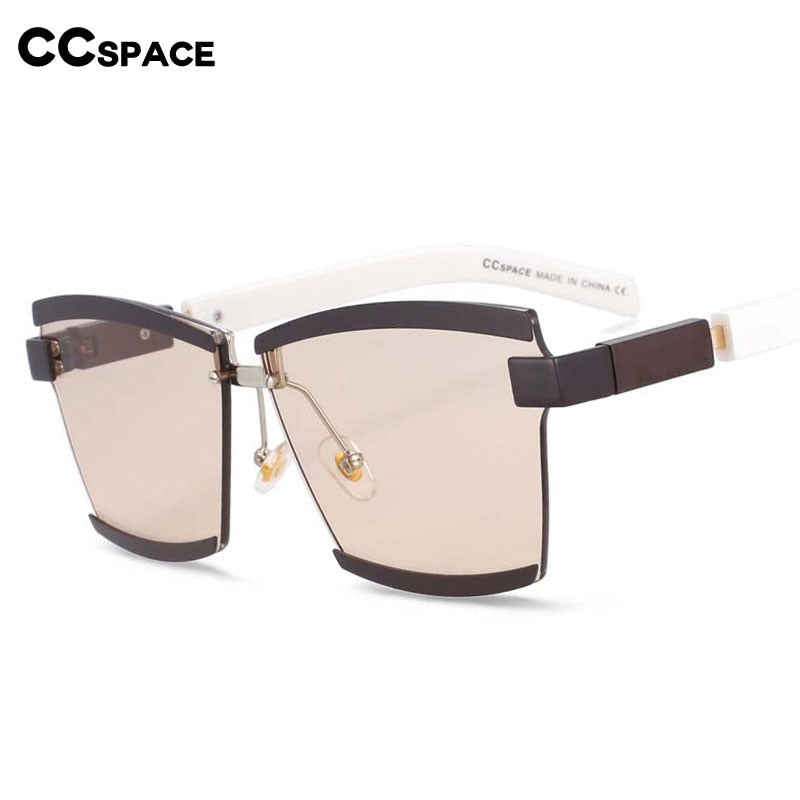 47391 Square Rimless Luxury Sunglasses Brand Designer Men Women Fashion Shades Uv400 Vintage Glasses