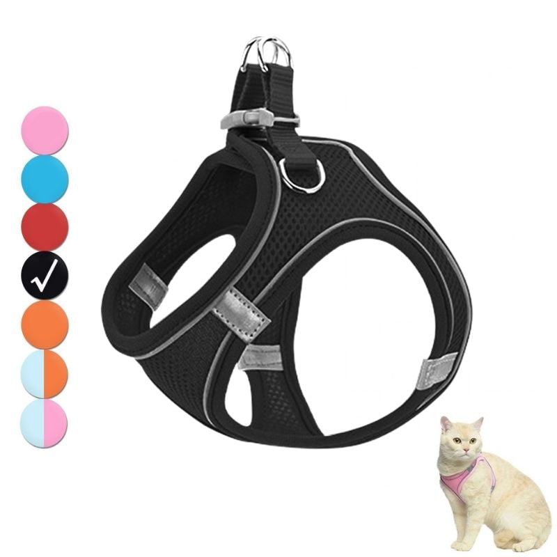 Adjustable Cat Harness Leash Escape Proof Kitten Dog Harness For Cat Small Dog Breathable Cat Harness Lead Leash Pet Accessories