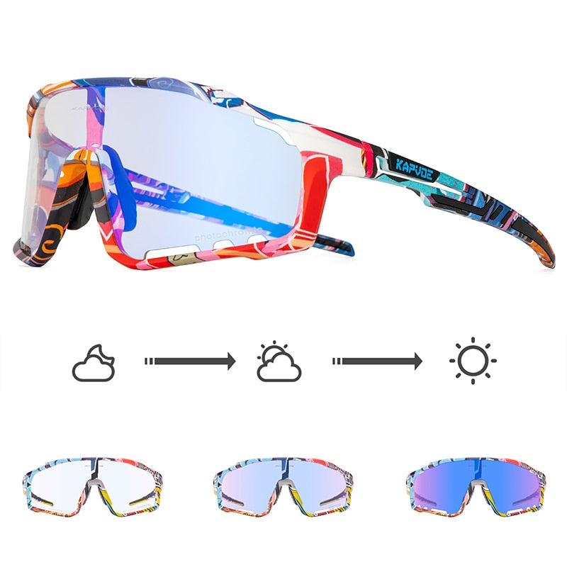 New Photochromic Cycling Glasses Mtb Sunglasses for Men Women Sport Speed Road Mountain Bike Bicycle Cycl Eyewear Goggle