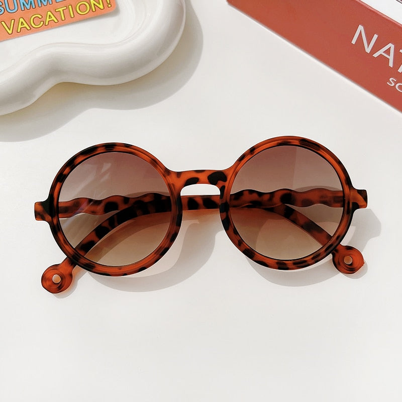 2022 Boy Girl Cute Cartoon Bear Shape Fashion Round Sunglasses Children Vintage Sunglasses UV Protection Classic Kids Eyewear