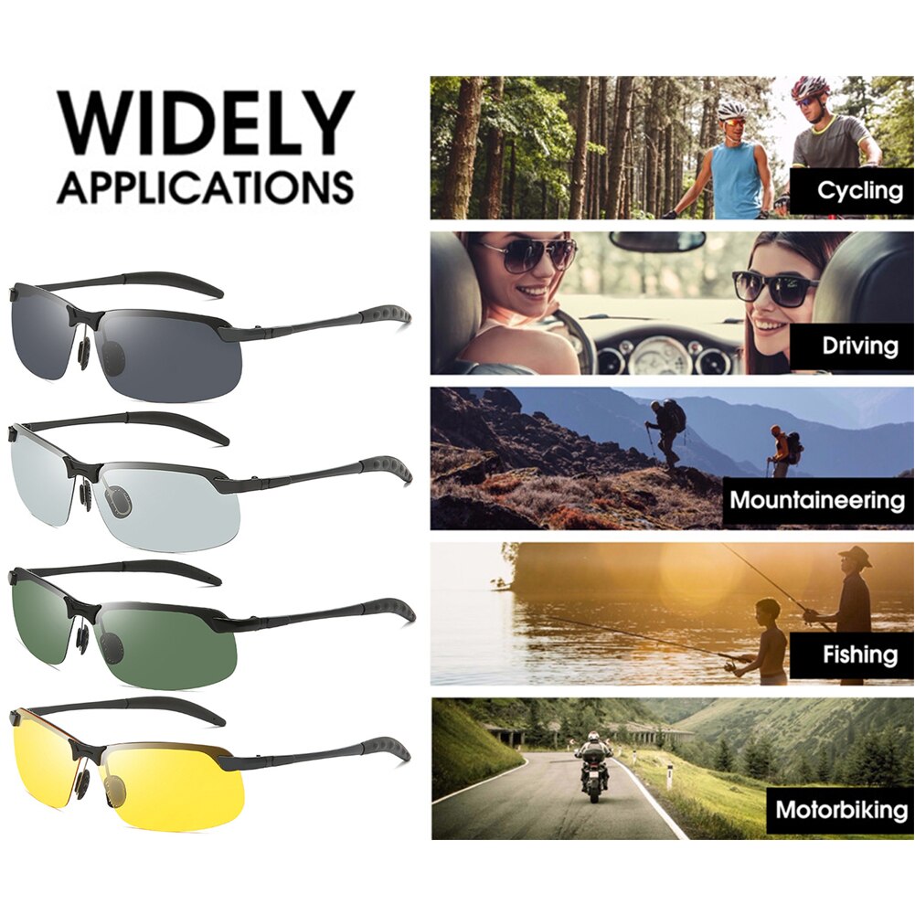 TOPLY Classic Fishing Photochromic Sunglasses Men Outdoor Polarized Glasses Male Sun Glasses Day Night Vision Driving Eyewear