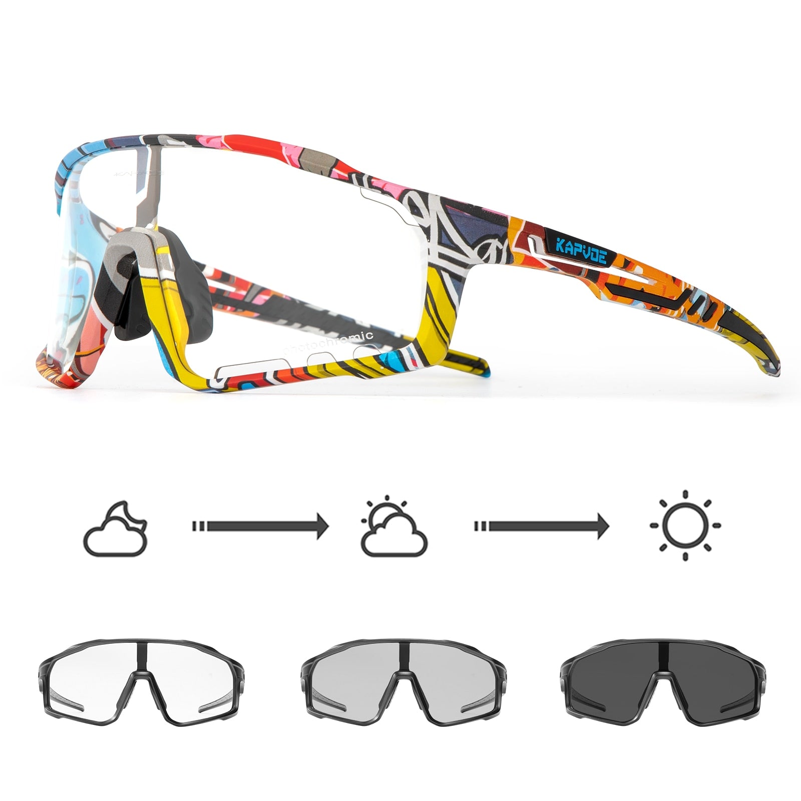 New Photochromic Cycling Glasses Mtb Sunglasses for Men Women Sport Speed Road Mountain Bike Bicycle Cycl Eyewear Goggle