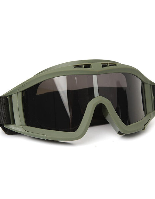 Load image into Gallery viewer, Airsoft Tactical Goggles 3 Lens Black Tan Green Windproof Dustproof Motocross Motorcycle Glasses CS Paintball Safety Protection
