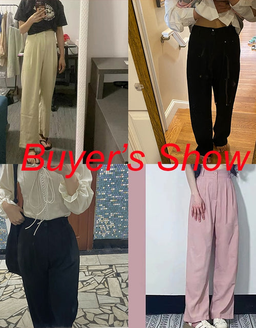 Load image into Gallery viewer, New Straight Wide Leg Women&#39;s Pants Korean Style High Waist Pants for Women Solid Color Loose Suit Trousers Female
