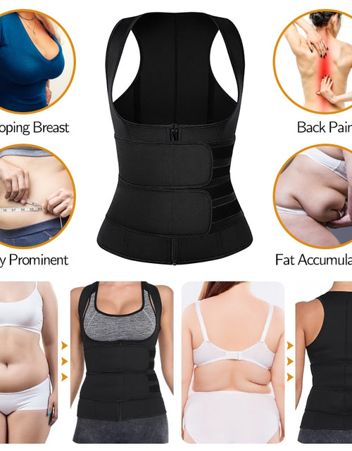 Load image into Gallery viewer, Sweat Waist Trainer Vest Slimming Corset for Weight Loss Body Shaper Sauna Suit Compression Shirt Belly Girdle Tops Shapewear
