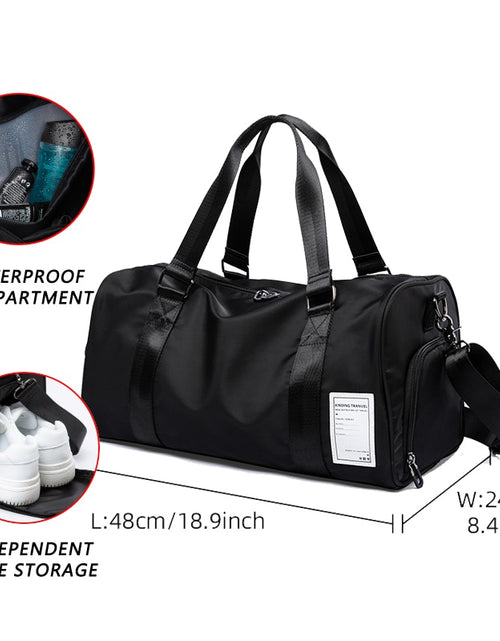 Load image into Gallery viewer, Nylon Travel Sports Bags Large Capacity Men Training Dry And Wet Tas for Shoes Fitness Weekend Luggage Shoulder Handbags
