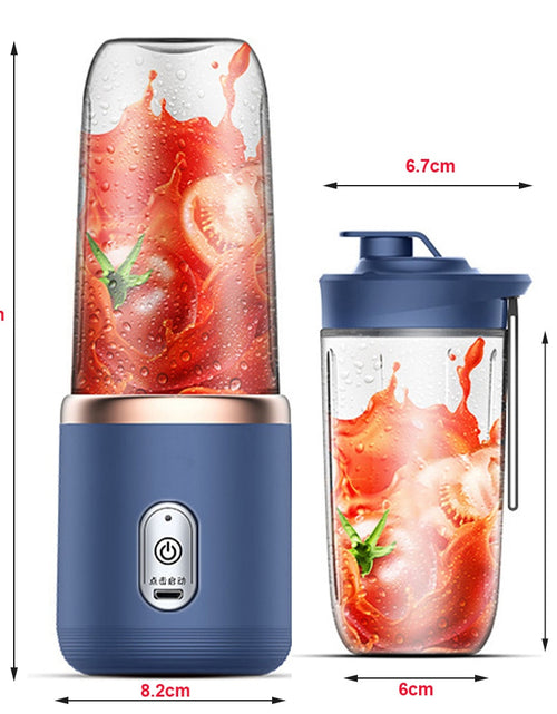 Load image into Gallery viewer, 6 Blades Portable Juicer Cup Juicer Fruit Juice Cup Automatic Small Electric Juicer Smoothie Blender Ice CrushCup Food Processor
