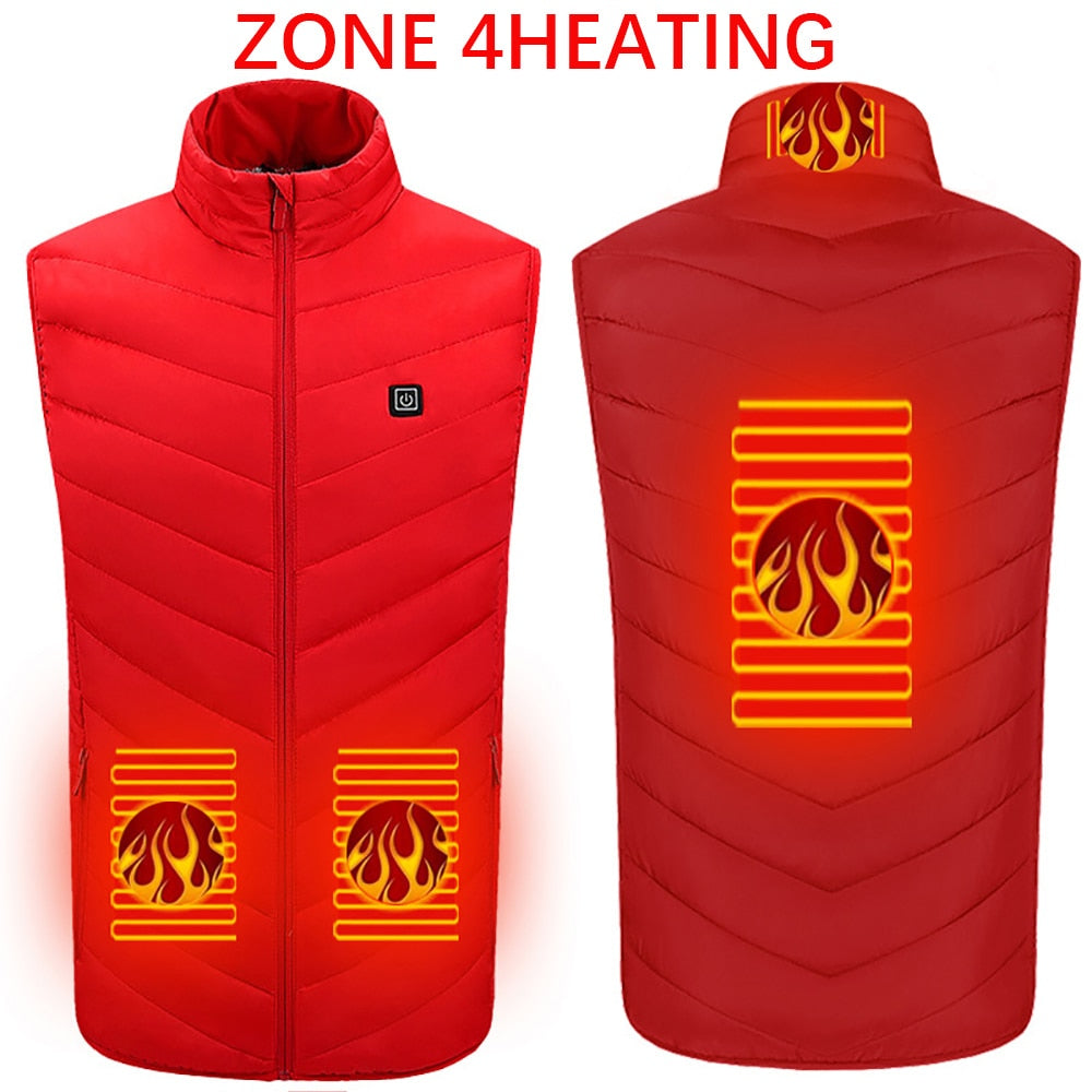 Heating jacket, USB smart switch 2-11 zone heating vest, electric heating hunting vest, men&#39;s and women&#39;s heating padded jacket