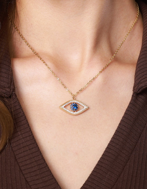 Load image into Gallery viewer, Turkish Evil Eye Pendant Necklace for Women Gold Plated Stainless Steel Necklaces 2023 Trending Choker Lucky Aesthetic Jewelry
