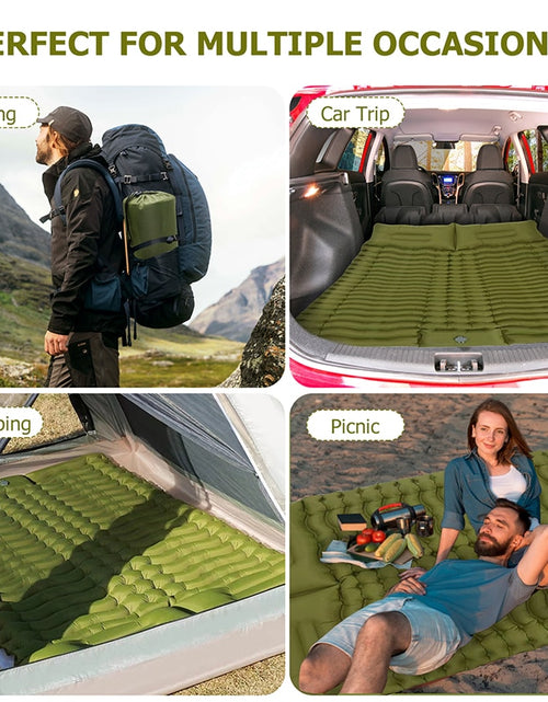 Load image into Gallery viewer, Double Sleeping Pad for Camping Self-Inflating Mat Sleeping Mattress with Pillow for Hiking Outdoor 2 Persons Travel Bed Air Mat
