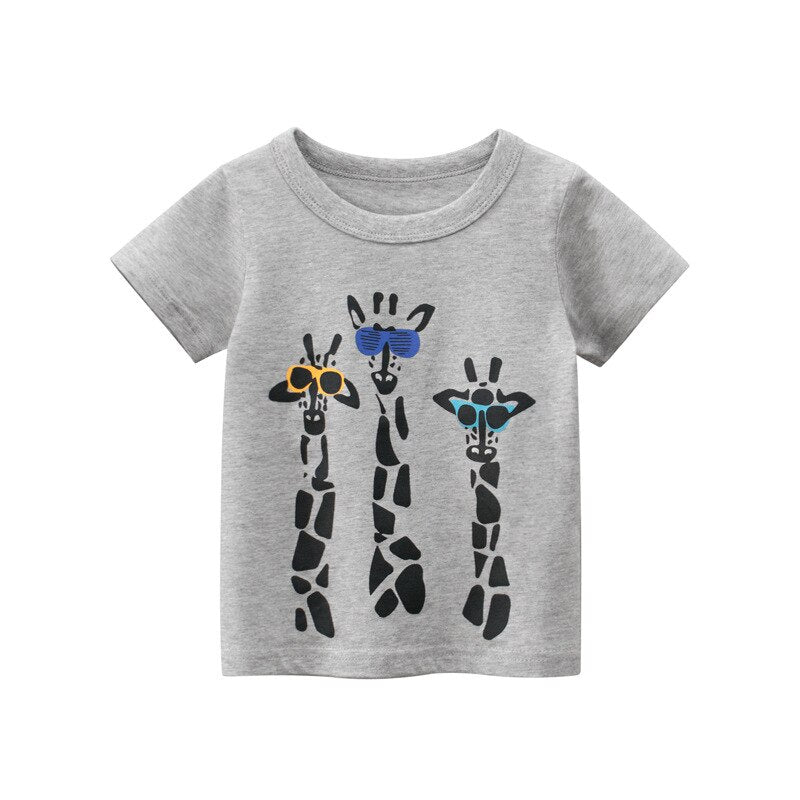 Baby Boy  Summer T-Shirts Kids Toddler Children Cartoon Animals Shark Dinosaur Print Cotton Tee Tops Clothes