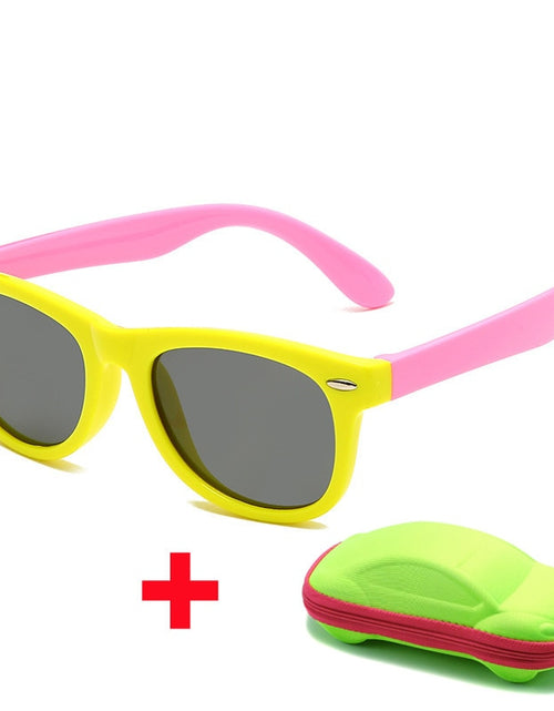 Load image into Gallery viewer, Baby Silicone Sunglasses with Glasses Box  Boys Girls Outdoor Goggles Sun Glasses AC Lens Safety Glasses and Cases Gift for Kids
