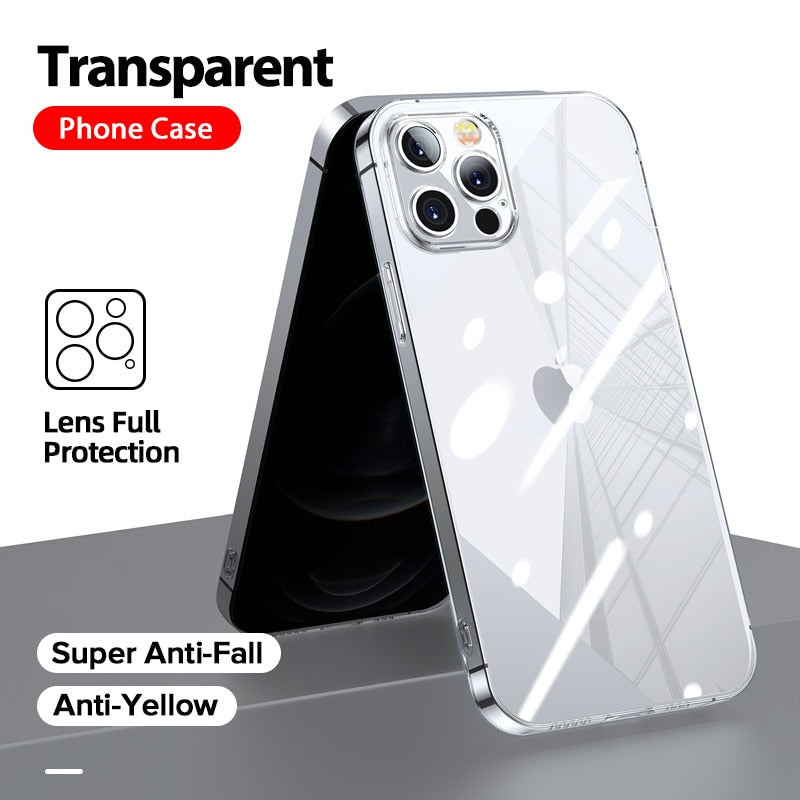 Luxury Case For iPhone 14 13 12 Pro Max TPU+PC Shockproof Phone Cases Full Lens Protection Cover For iPhone 14 13 Case