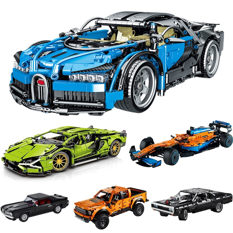 In Stock Racing Car Blocks Famous Car Diy Car Building Blocks Model Toys Bricks For Kids Christmas Gifts