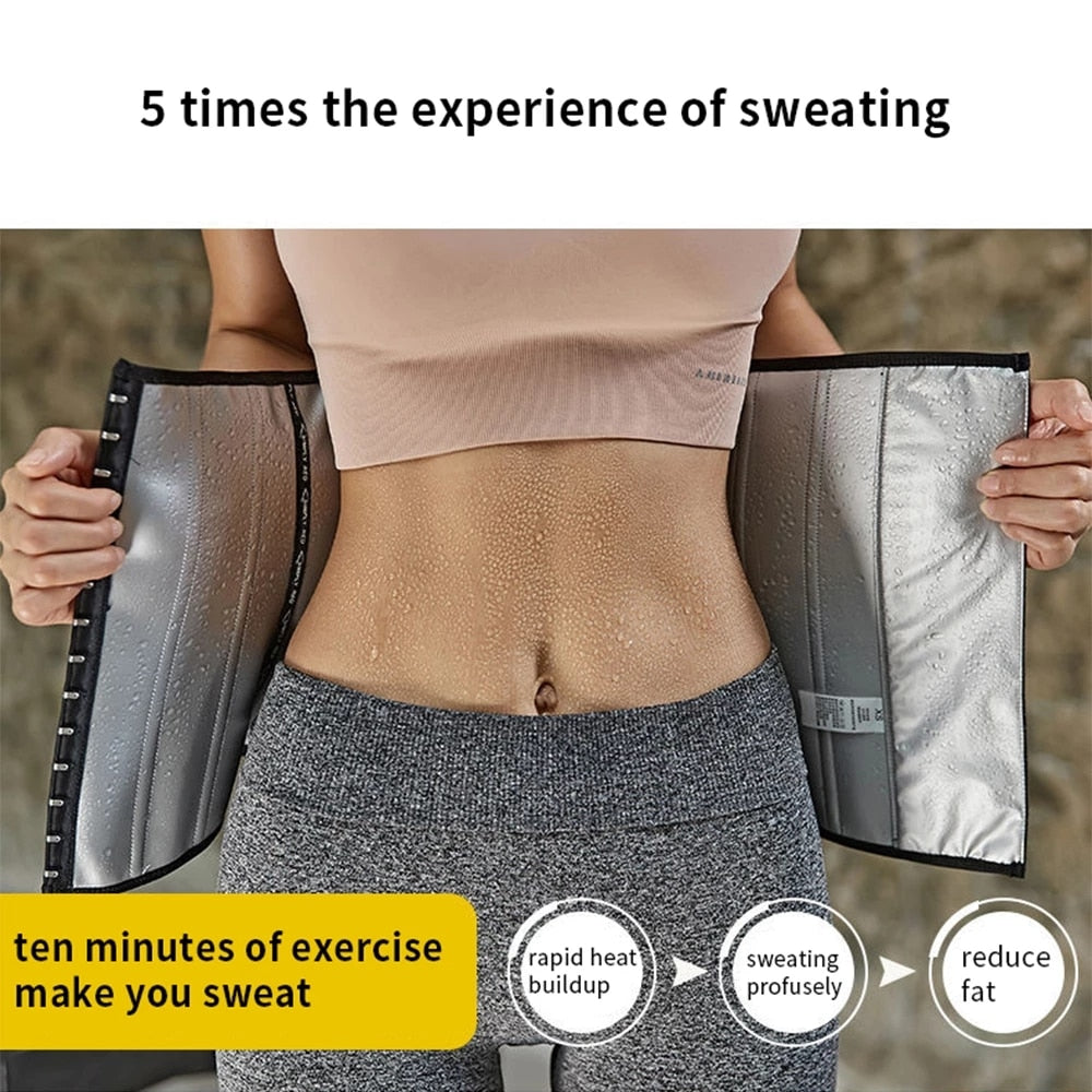 Sauna Sweat Belt Sweat To Lose Weight Woman Postpartum Waist Trainer Slimming Sheath Woman Flat Belly Fat Burning Girdle Woman