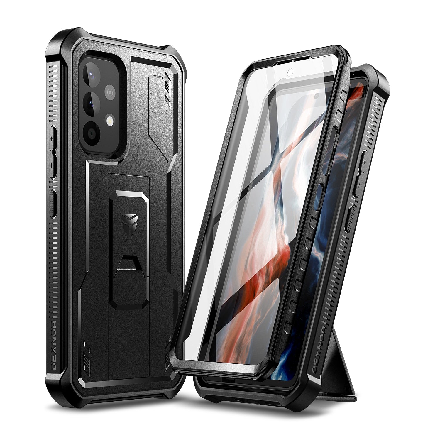 360Full Body Bumper Military Grade Armor Shockproof Hard case with bracket For Samsung Galaxy A53 with Built in Screen Protector