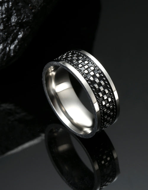 Load image into Gallery viewer, Stainless Steel Ring for Men Women 8MM Wide Geometric Casual Finger Rings 2023 Fashion Jewelry Wedding Gift for Lover
