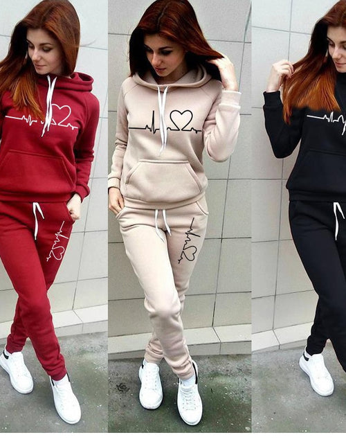 Load image into Gallery viewer, Autumn Women&#39;s Tracksuit Female Pullover Hoodies Jogging Pants 2 Piece Set Women Sweatshirt Sports Clothing Winter Warm Outfits
