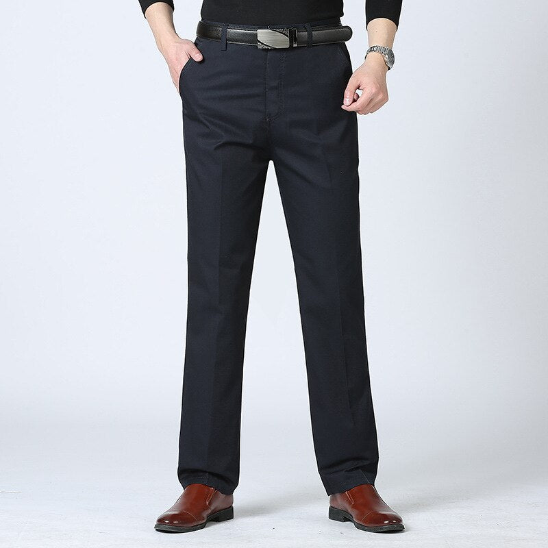 Men  Trouser Thin Middle-Aged And Elderly Casual Men Trousers High-Waist Straight-Leg Man Trousers Father