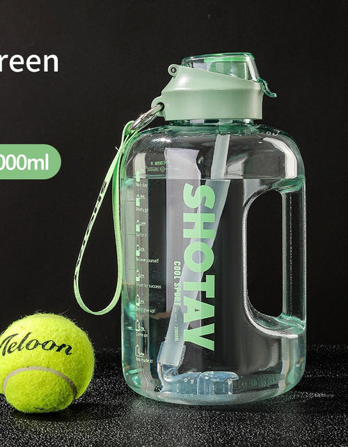 Load image into Gallery viewer, 2 Liter Water Bottle with Straw Large Portable Travel Bottles For Training Sport Fitness Cup with Time Scale FDA Free
