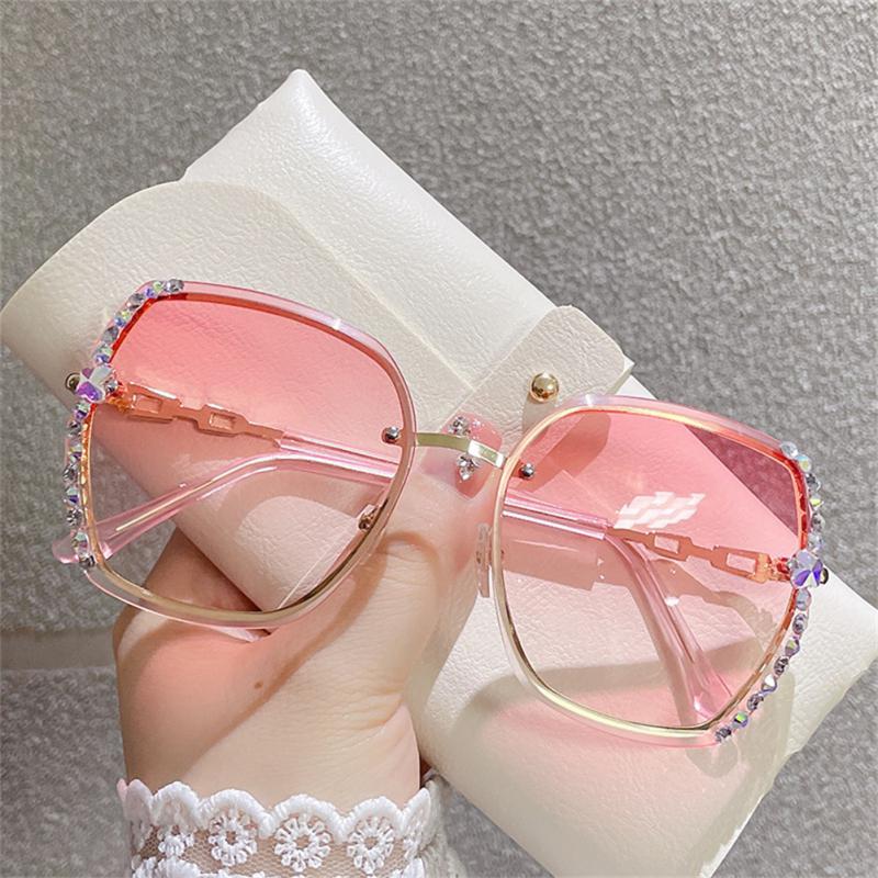 2022 New Fashion UV400 Sunglasses Women High Quality Rhinestones Big Frame Sun Glasses Outdoor Sport Cycling Glasses Shades