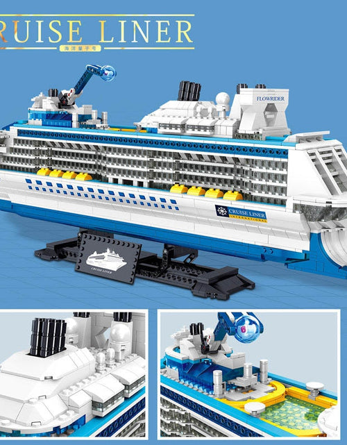 Load image into Gallery viewer, City 2428pcs Cruise Liner Mini Size Model Building Blocks Creative DIY Big Ship Ocean Liner White Boat Bricks Toys For Children
