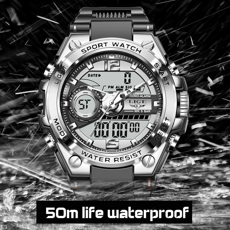 Men Military Watch Digital 50m Waterproof Wristwatch LED Quartz Clock Sport Watch Male Big Watches Men Relogios Masculino