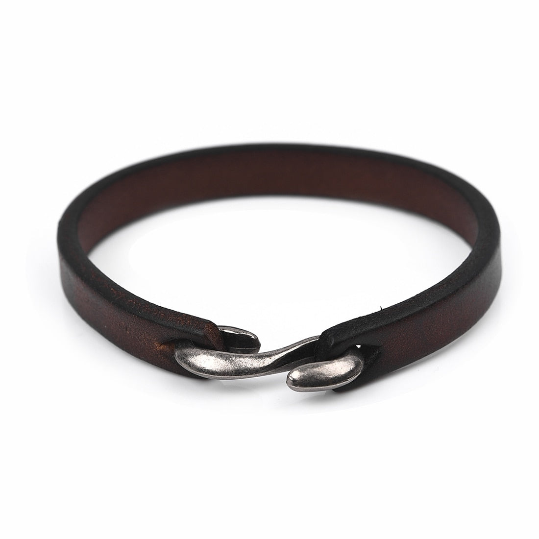 Men Bracelet Genuine Leather Bangle Retro Cuff Bracelet Classic Hooks Wristband Men Women Jewelry Gifts